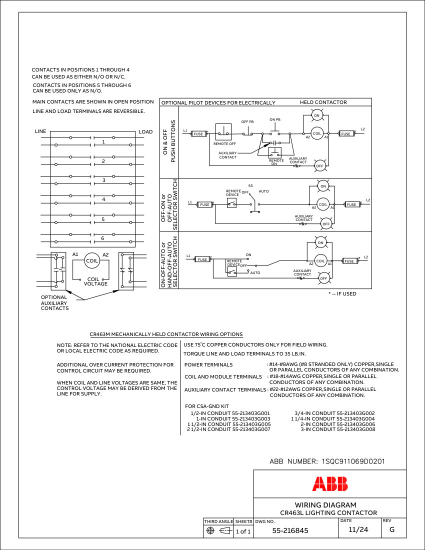 ABB 1SQC911069D0201 cut sheet — first page