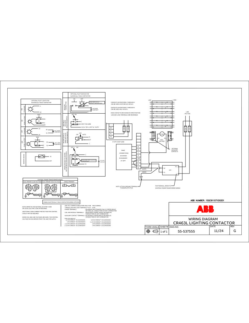 ABB 1SQC911071D0201 cut sheet — first page