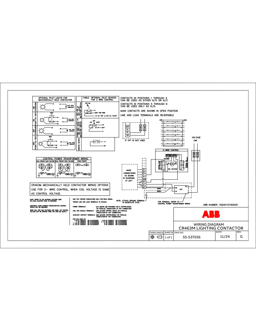 ABB 1SQC911072D0201 cut sheet — first page