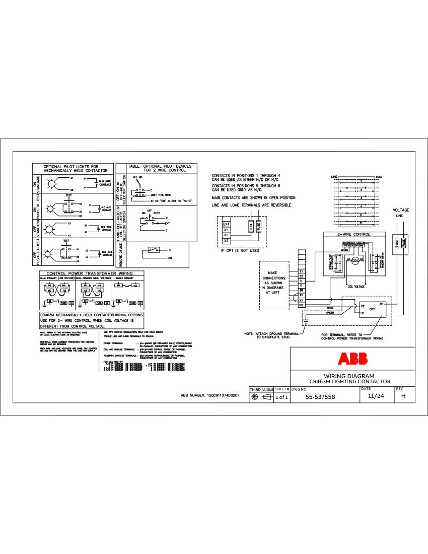 ABB 1SQC911074D0201 cut sheet — first page