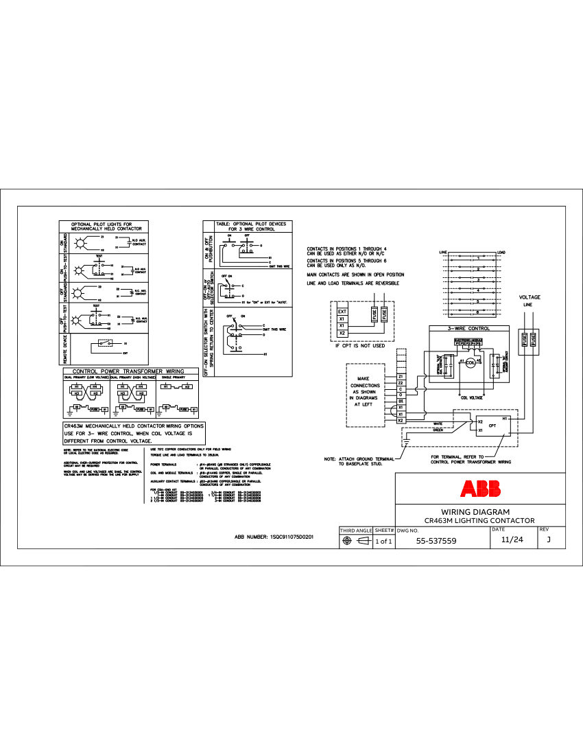 ABB 1SQC911075D0201 cut sheet — first page