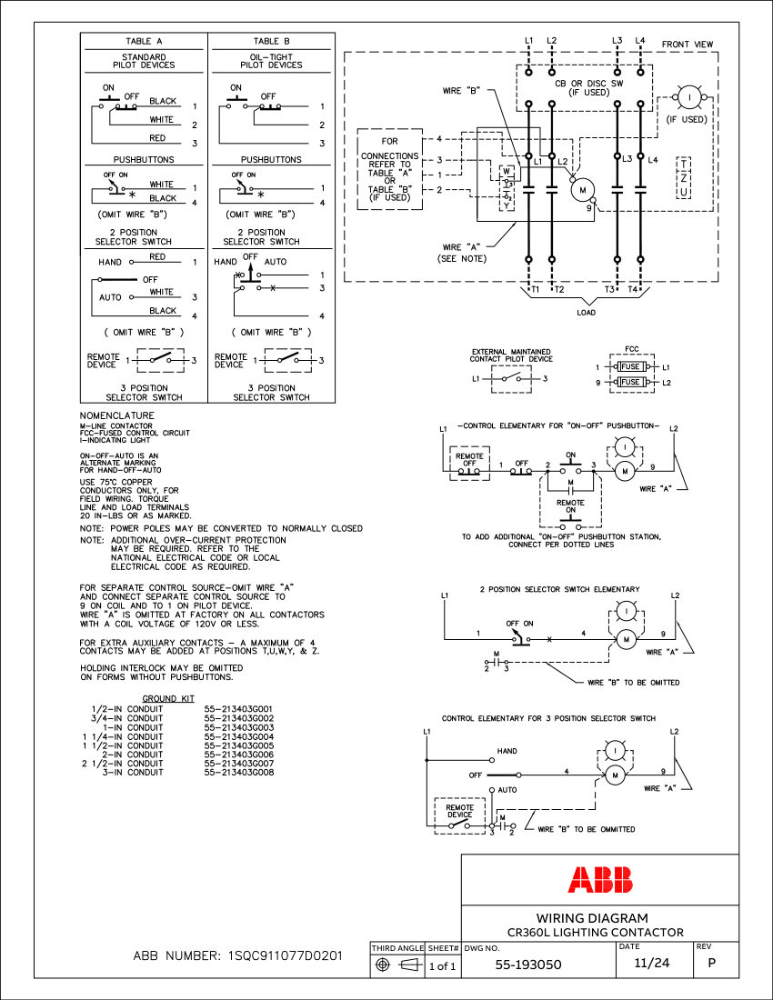ABB 1SQC911077D0201 cut sheet — first page