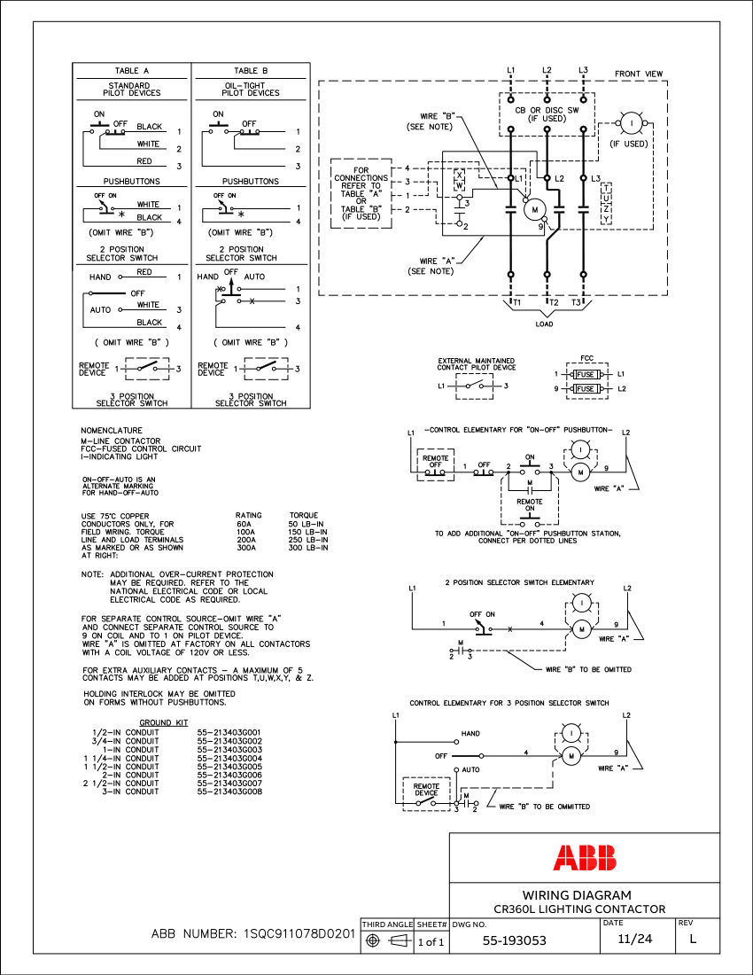 ABB 1SQC911078D0201 cut sheet — first page