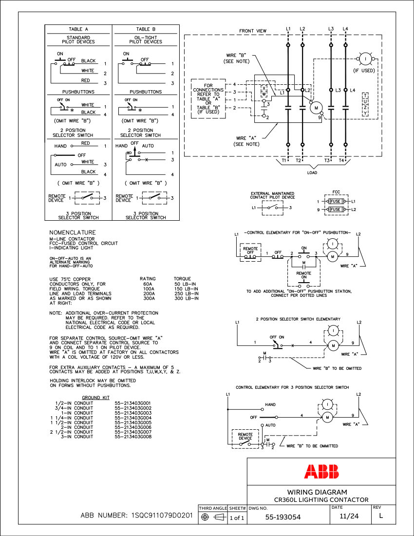 ABB 1SQC911079D0201 cut sheet — first page