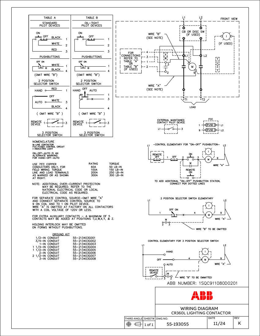 ABB 1SQC911080D0201 cut sheet — first page
