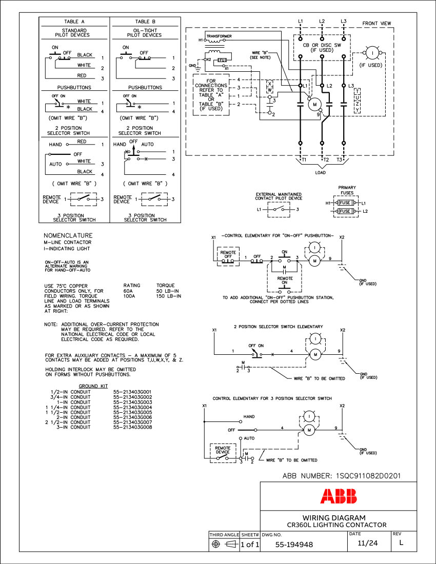 ABB 1SQC911082D0201 cut sheet — first page