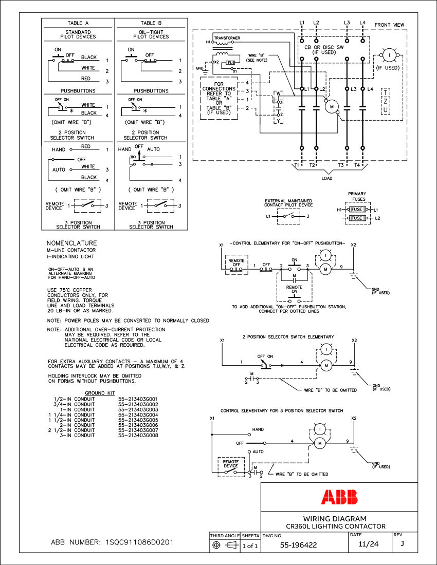 ABB 1SQC911086D0201 cut sheet — first page