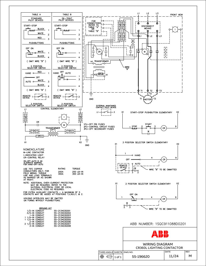ABB 1SQC911088D0201 cut sheet — first page