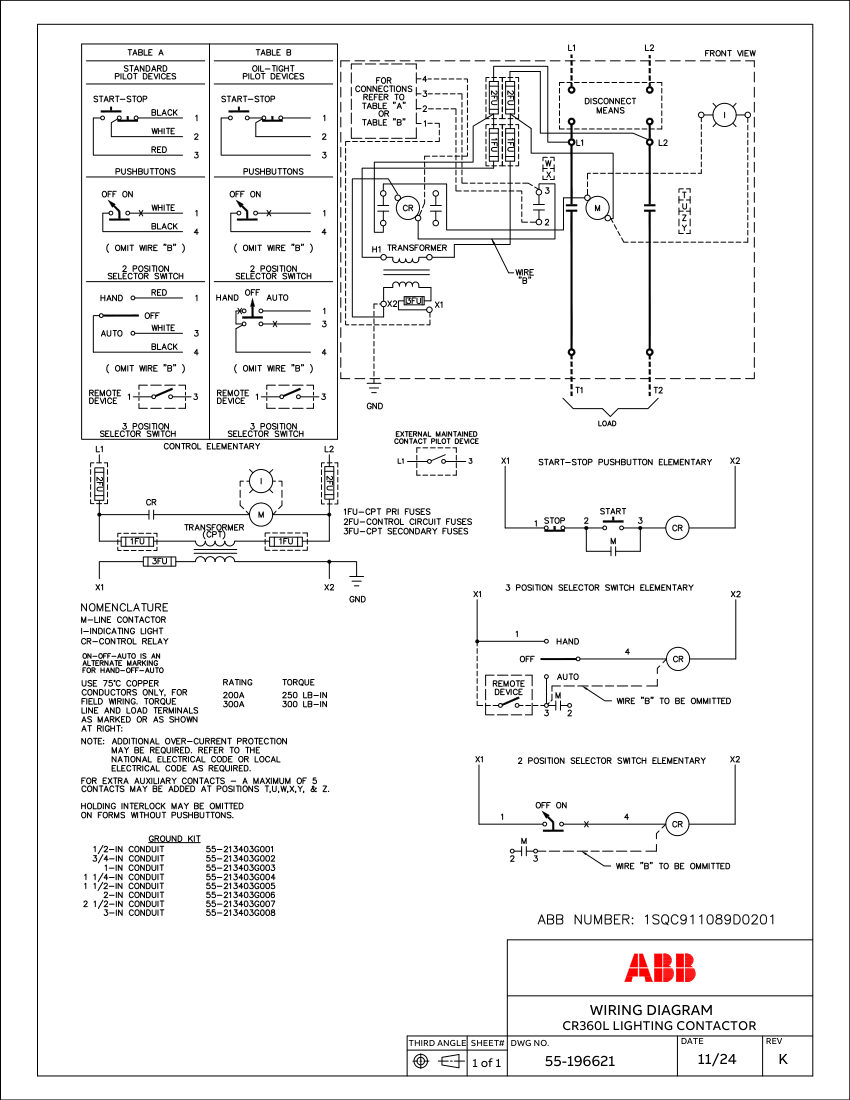 ABB 1SQC911089D0201 cut sheet — first page