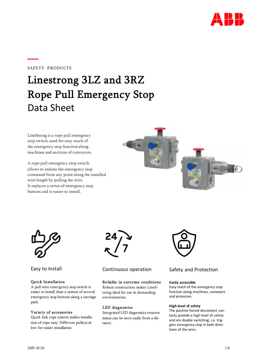 ABB 1SXU172091G0201 cut sheet — first page