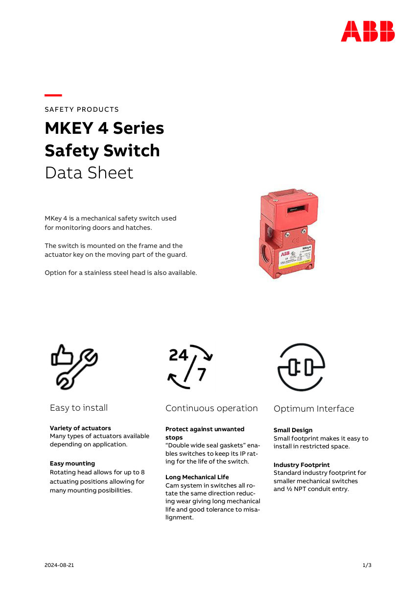 ABB 1SXU172094G0201 cut sheet — first page