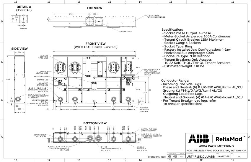 ABB 1TQC1333E0393 cut sheet — first page
