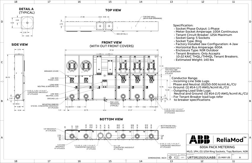 ABB 1TQC1333E0394 cut sheet — first page