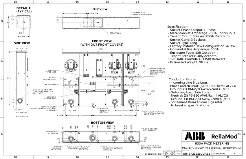 ABB 1TQC1333E0397 cut sheet — first page