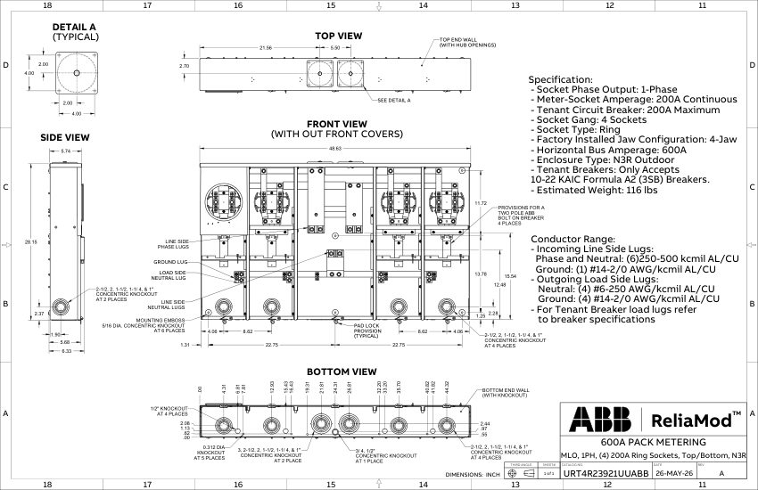 ABB 1TQC1333E0398 cut sheet — first page