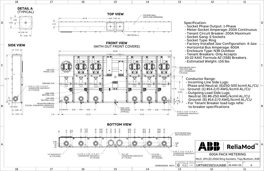 ABB 1TQC1333E0400 cut sheet — first page
