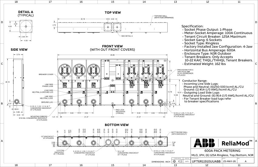 ABB 1TQC1333E0405 cut sheet — first page