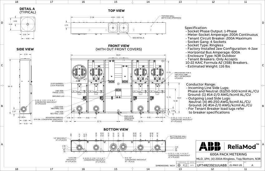 ABB 1TQC1333E0408 cut sheet — first page