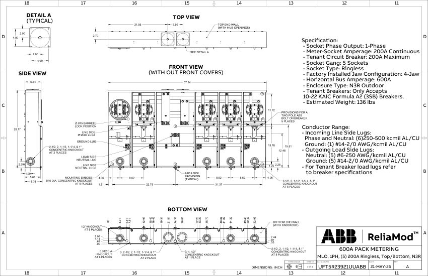ABB 1TQC1333E0409 cut sheet — first page