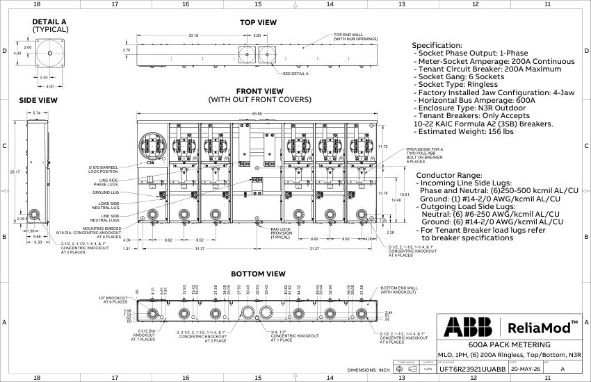 ABB 1TQC1333E0410 cut sheet — first page