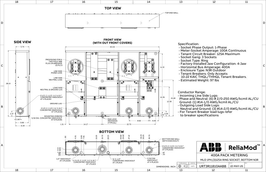 ABB 1TQC1333E0412 cut sheet — first page