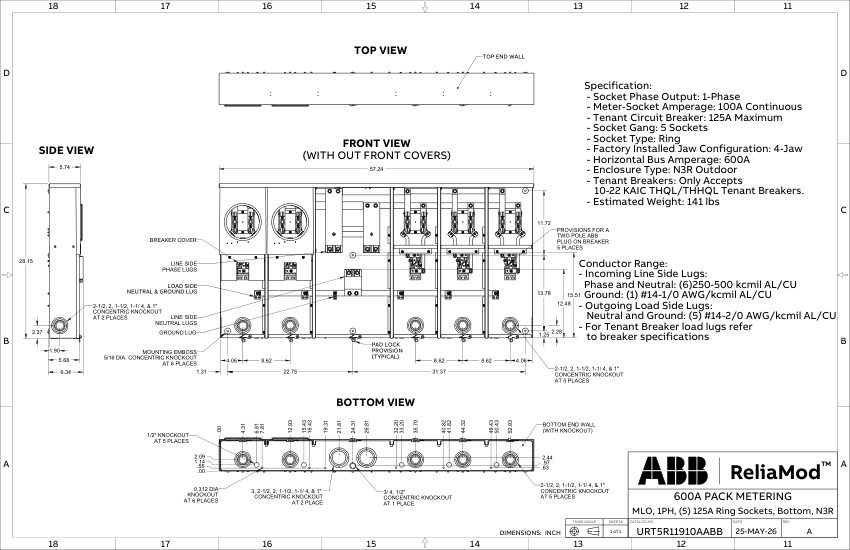 ABB 1TQC1333E0414 cut sheet — first page