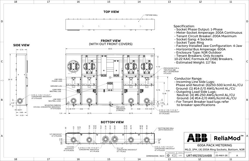 ABB 1TQC1333E0418 cut sheet — first page