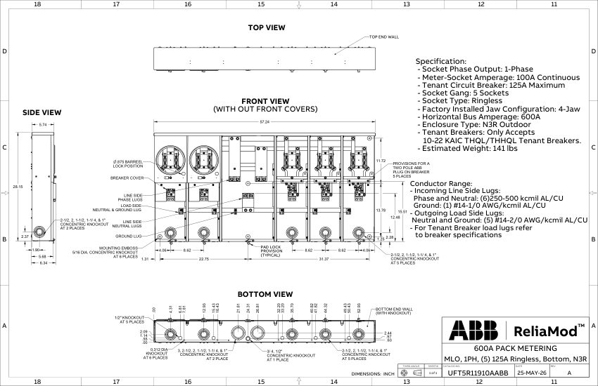 ABB 1TQC1333E0424 cut sheet — first page