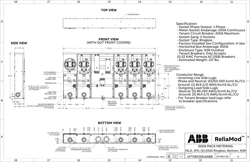 ABB 1TQC1333E0429 cut sheet — first page