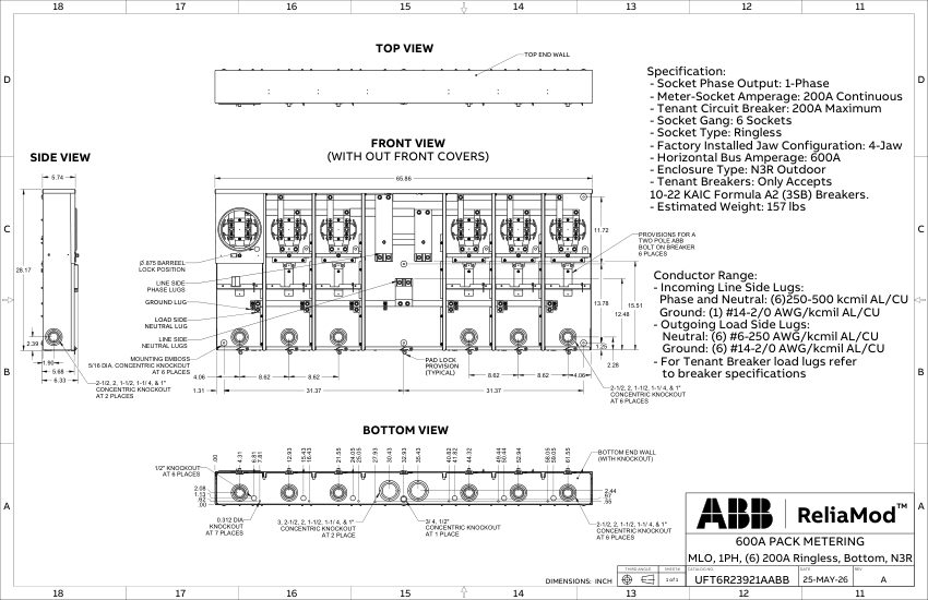 ABB 1TQC1333E0430 cut sheet — first page