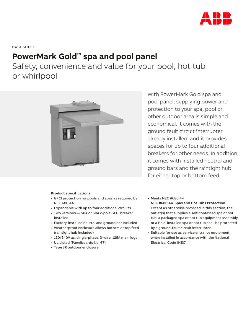 ABB 1TQC163200E0005 cut sheet — first page