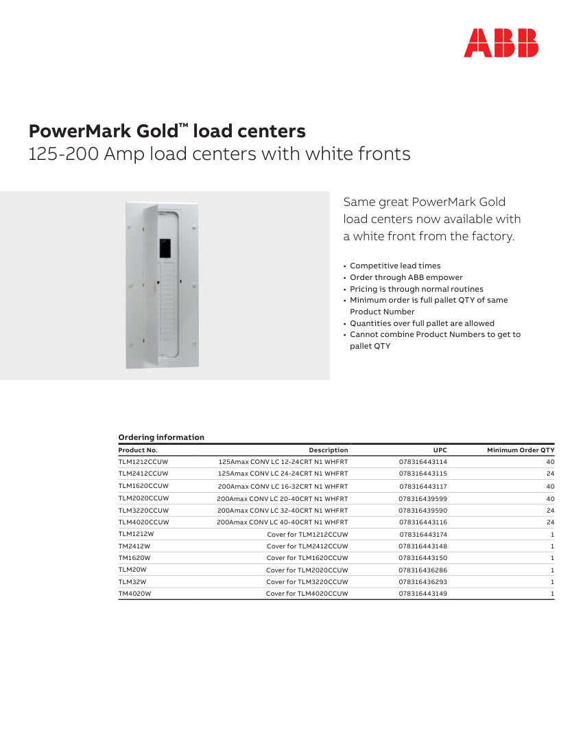 ABB 1TQC163200E0018 cut sheet — first page