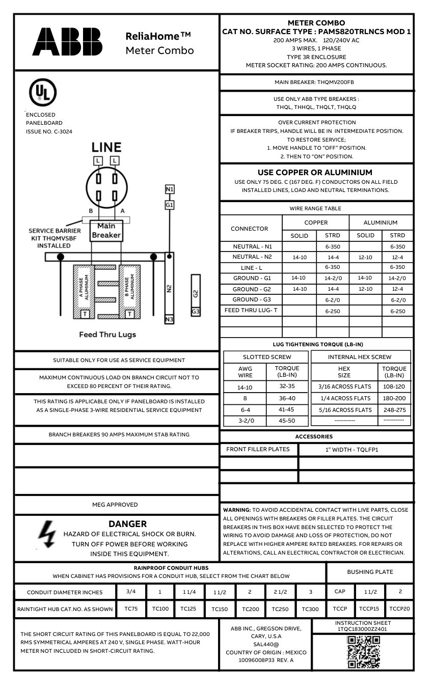 ABB 1TQC1832E0132 cut sheet — first page