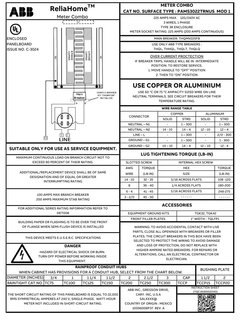 ABB 1TQC1832E0136 cut sheet — first page