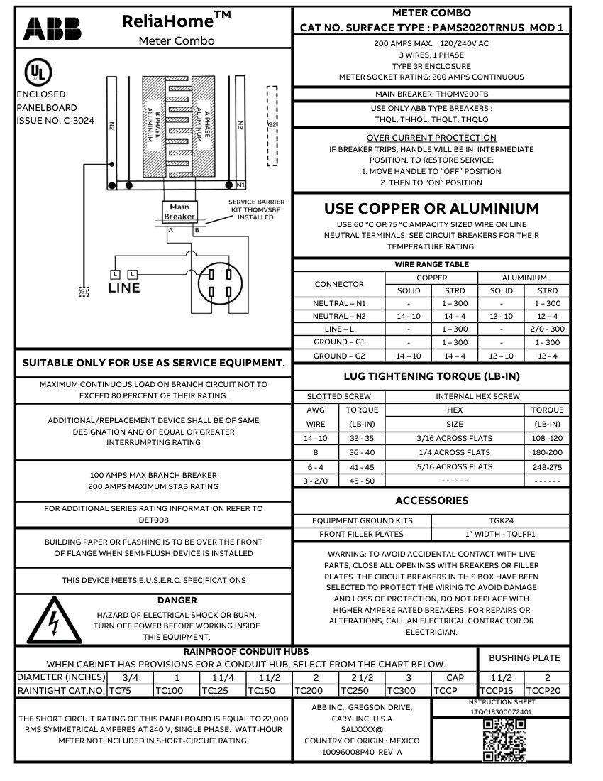 ABB 1TQC1832E0139 cut sheet — first page