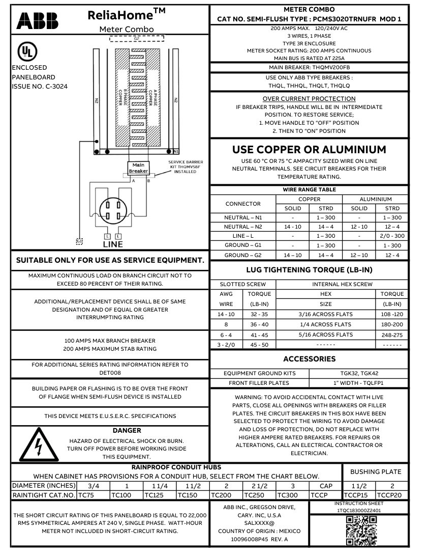 ABB 1TQC1832E0144 cut sheet — first page