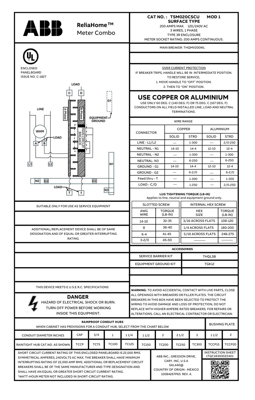 ABB 1TQC1832E0146 cut sheet — first page