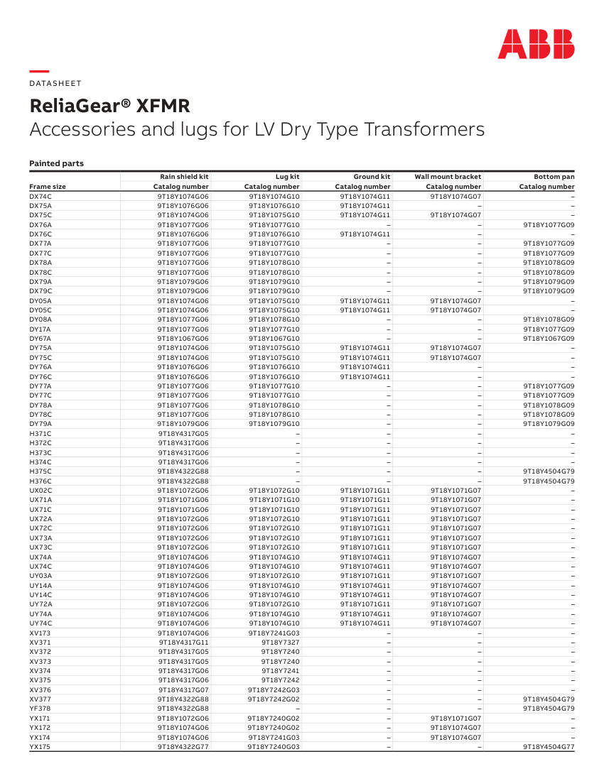 ABB 1TQC193200E0018 cut sheet — first page