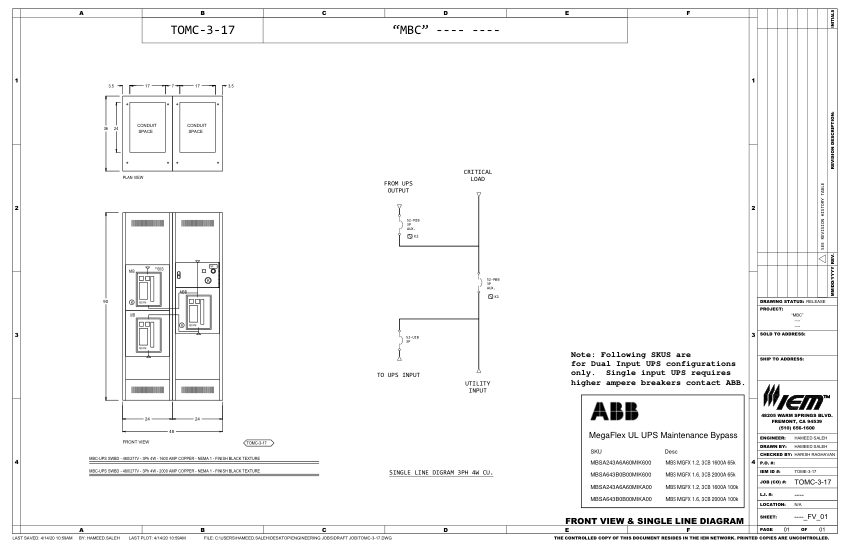 ABB 9AKK107991A8183 cut sheet — first page