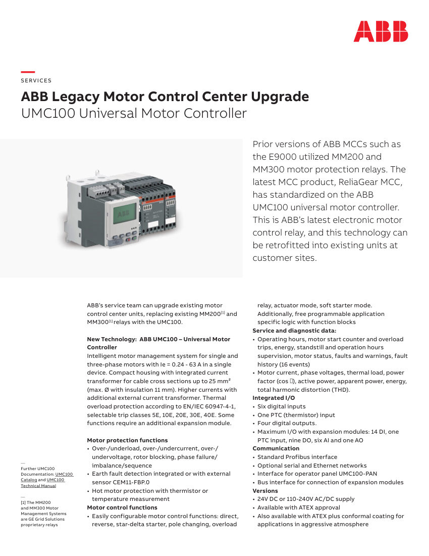 ABB 9AKK107991A9965 cut sheet — first page