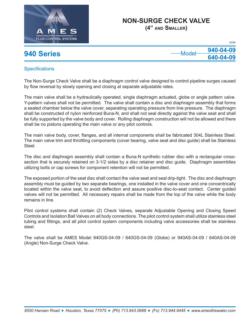 Ames Fire & Waterworks 940-04-09 cut sheet — first page