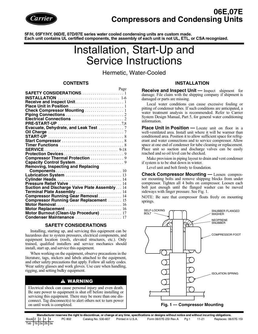 Carrier 06E cut sheet — first page