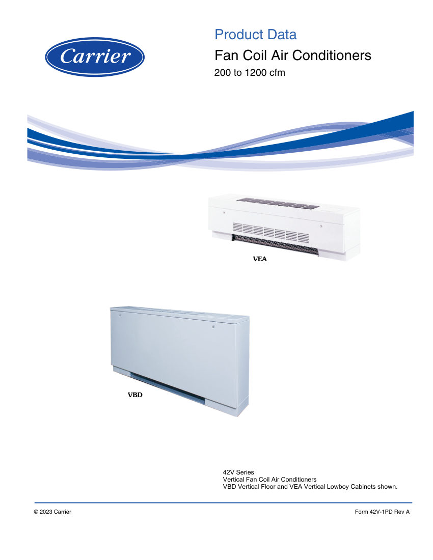 Carrier 42V cut sheet — first page