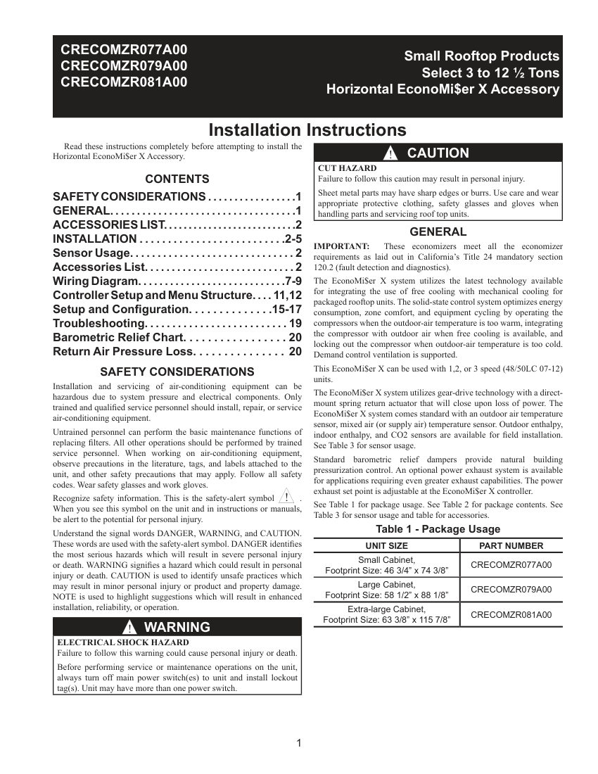 Carrier 48HC cut sheet — first page
