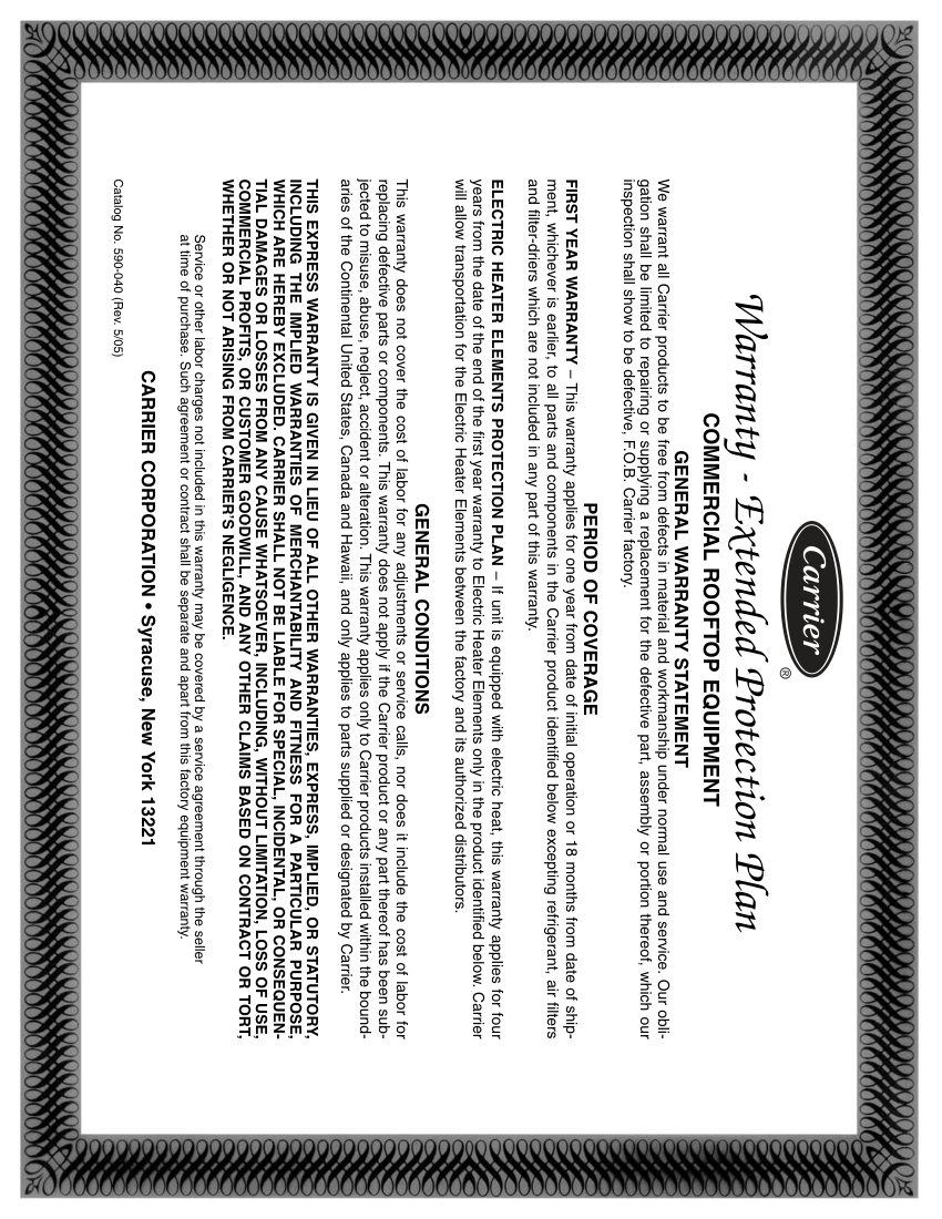 Carrier 50A cut sheet — first page