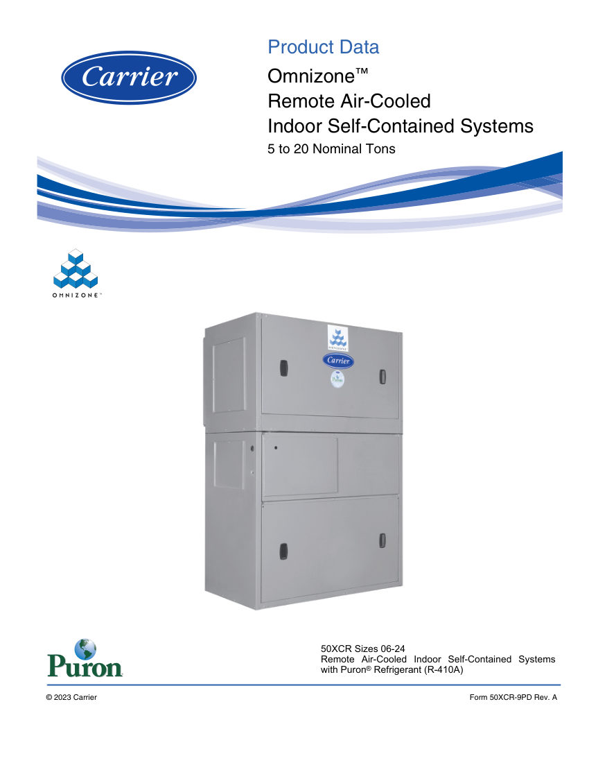 Carrier 50XCR cut sheet — first page