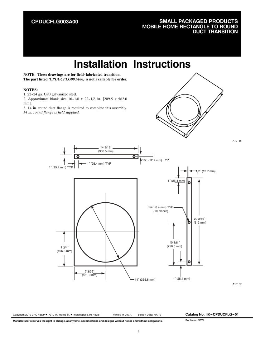 Carrier 50ZHB cut sheet — first page