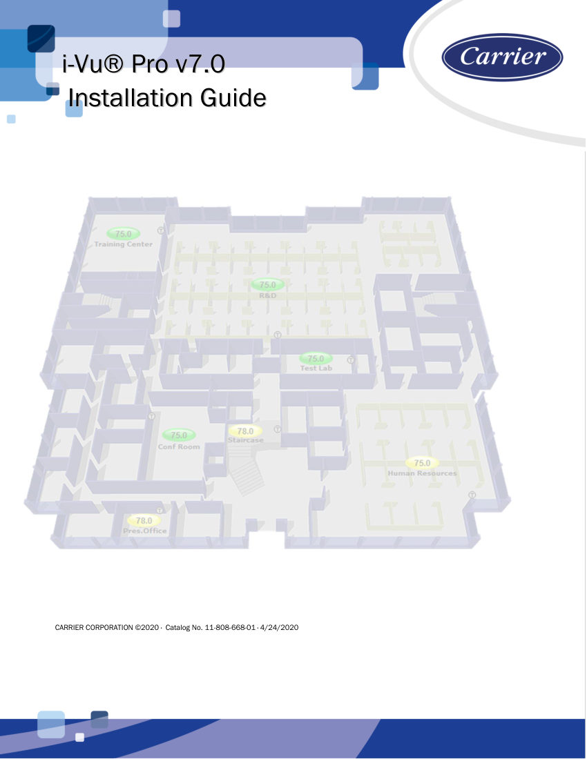 Carrier i-Vu® Pro v7.0 cut sheet — first page