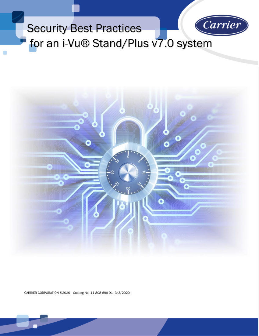 Carrier i-Vu® Stand/Plus v7.0 system cut sheet — first page