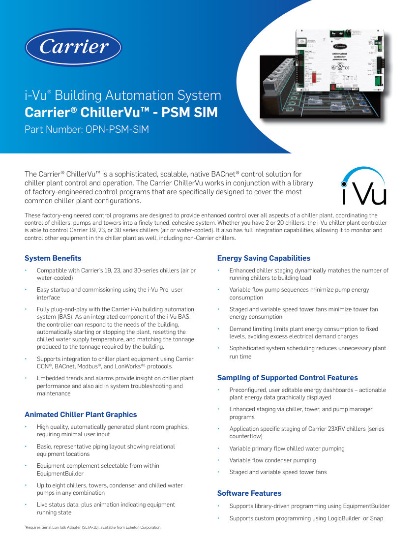 Carrier OPN-PSM-SIM cut sheet — first page